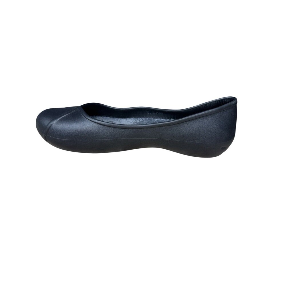 Crocs Olive ll Dual Comfort Black Flats Faux‎ Fur Size 9 Business Casual - Picture 3 of 11